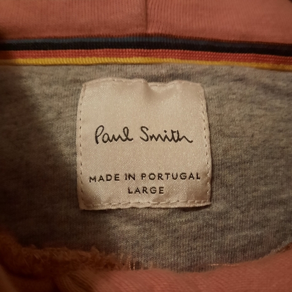 PAUL SMITH Embroidered Marker Pen Mens Pink Hoodie Ink Spill Organic Cotton L - Picture 15 of 16